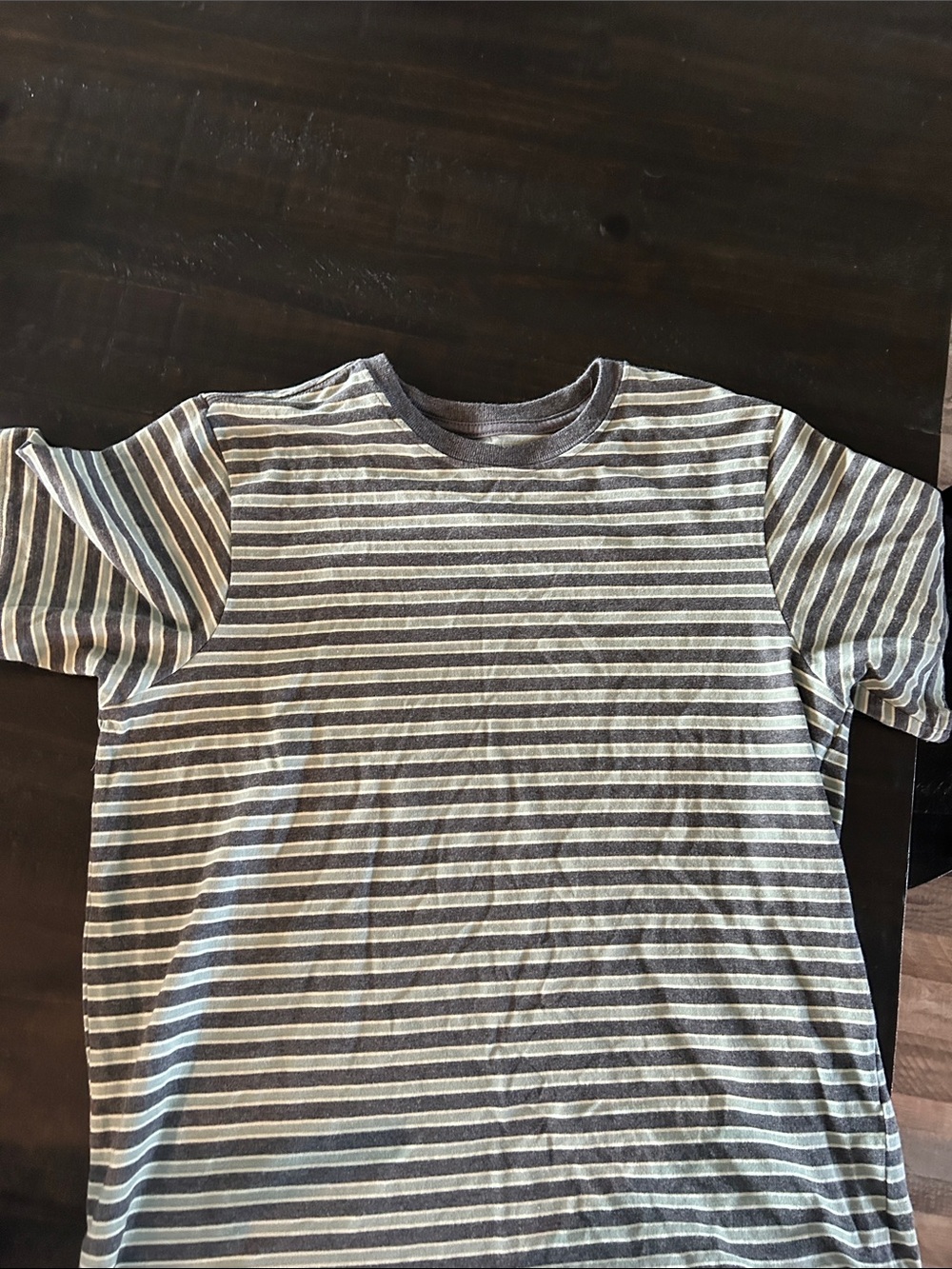 wonder nation Striped Short Sleeve Tee - Gray & White